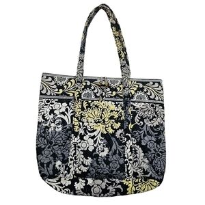 Vera Bradley Get Carried Away Baroque Black Paisley Duffle Tote Quilted Bag